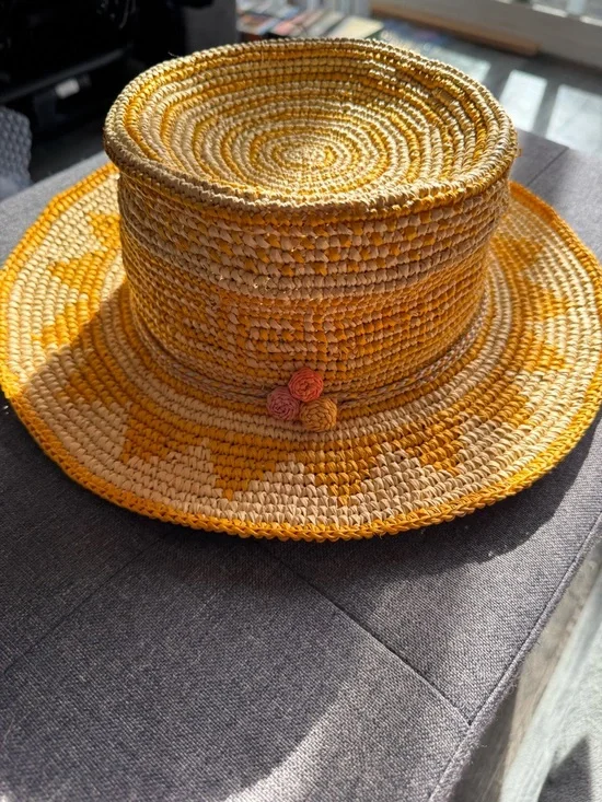 Panama style straw hat handwoven Ecuador toquilla straw summer resort hat - Picture 1 of 5